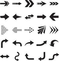 Set of Arrow silhouettes isolated on white background vector