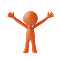 An orange character with arms outstretched png