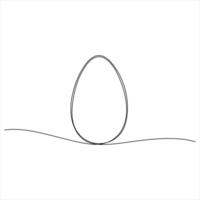 Egg line art Continuous oneline drawing of whole egg illustartion vector