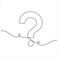 A minimalist line art representation of a question mark drawing illustration vector