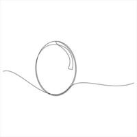 Continuous oneline drawing of an Egg symbol isolated illustration vector