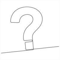 Question Mark simple line drawing illustration vector