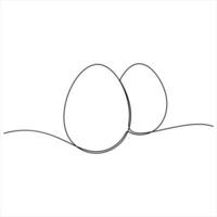 Two Eggs in a Simple line drawing illustration vector