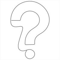 Question mark continuous one line drawing isolated graphic vector