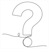 Question mark continuous one line drawing illustration vector