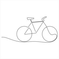 Minimalist line drawing of a Bicycle outline style illustration vector