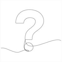 Single continuous line drawing of a Question Mark isolated vector