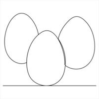 Three Eggs continuous one line art drawing illustration vector