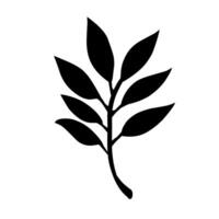 Black leaf silhouette design element free vector