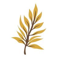Yellow leaf design element vector