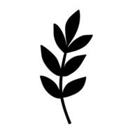 Black leaf silhouette design element vector