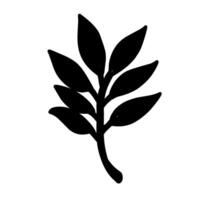 Black leaf symbol vector
