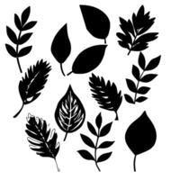 Simple leaf design element silhouette vector