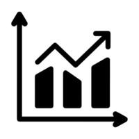 A graph icon with arrows pointing up vector