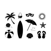 Beach icons set vector