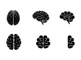 Brain icon set vector