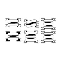 A set of black and white ribbons vector