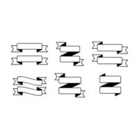 A set of black and white ribbons on a white background vector