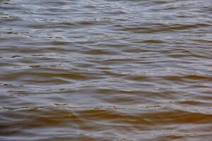 Background of Dnieper River water surface with ripples. River water in autumn in the rays of the setting sun. Natural color of river water. Water with small waves photo