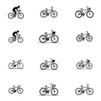 Bicycle icons set vector