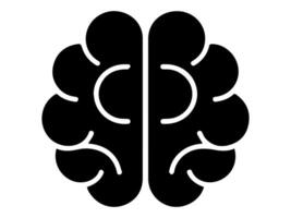 Monochrome Brain Design for Mental Health Graphics vector