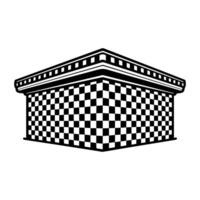 A black and white checkered box with a checkered pattern vector