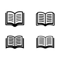 Four open books icons on a white background vector