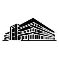 A black and white image of a building vector