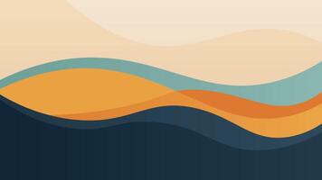 Modern Abstract Curve Wavy Layers Blue and Orange Background Illustration vector