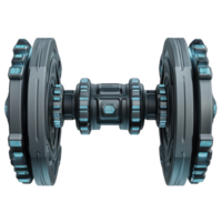 Futuristic Dumbbell Design with High-Tech Features and Details png