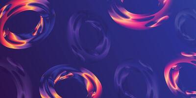 vibrant neon abstract rings swirling on a deep purple background, creating a dynamic and energetic visual, perfect for digital art, tech design, and trendy graphics vector