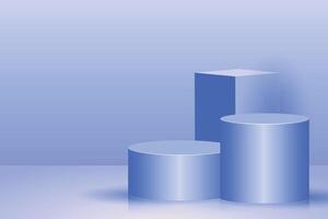 Cool Blue Background with Stacked Podiums. ideal for tech product launches, ecommerce promotions, and crisp digital marketing visuals vector