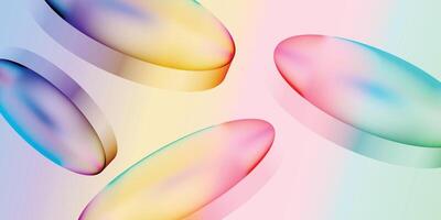 translucent rainbow-toned ellipses with glowing gradients on a soft abstract background, ideal for modern digital art, fashion visuals, and creative compositions vector
