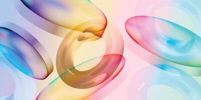 vibrant multicolored translucent elliptical shapes arranged in motion on a light abstract gradient background, ideal for art, modern tech graphics, or product design vector