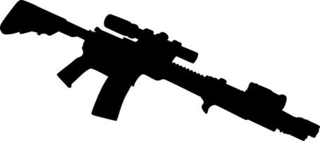 Silhouette of an Assault Rifle with Scope vector