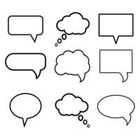Speech bubble set. Talk bubbles icon. Speak bubble, message box, set of comic speech balloons isolated on white background. Simple illustration. vector