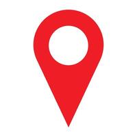 Location icon. Red location pointer symbol isolated on white background. Map pointer . Red map pointer icon for your web site design. vector