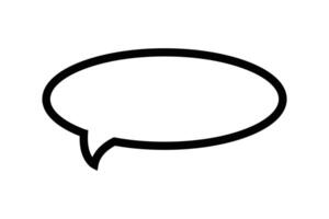 Speech bubble icon. Speech bubble, speech balloon, chat bubble line art , icon. Black symbol isolated on white background. Flat design. vector