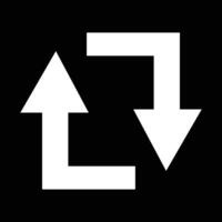 Up and down arrow icons. White arrow icon, isolated on black background. Arrow sign and symbol for web design. Simple illustration. vector