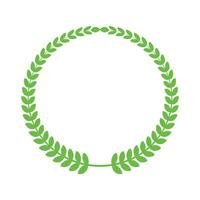 Laurel wreath icon . Green laurel wreath isolated on white background. Leaf ceremony awarding of winner tournament. Design element simple illustration. vector