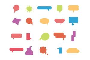 Speech bubble set. Talk bubbles. Different colour speech bubble icons isolated on white background. Scribe round shapes for comic magazine bubble talk icon collection. Simple illustration. vector