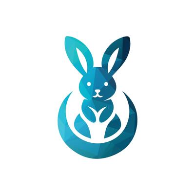 Moon Rabbit Logo Design Illustration