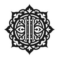 a black and white design with an ornate pattern vector