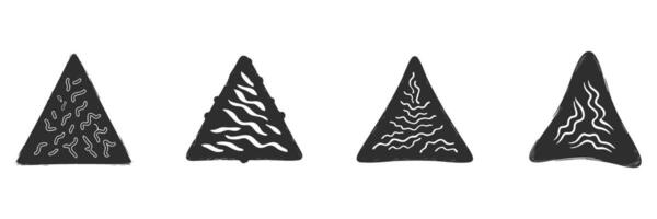 Abstract Triangle Patterns Silhouette Set. Creative Geometric Designs For Art And Decoration. Isolated Illustration Collection vector