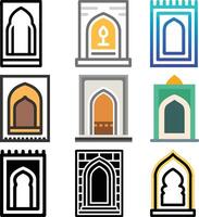 Dome of mosque icon elements vector