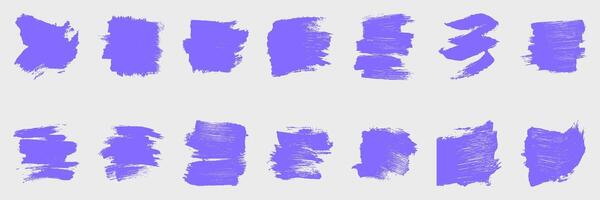 Abstract Purple Brush Strokes Set. Artistic Expression And Creativity Elements Isolated Illustration Collection vector