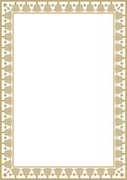 golden square Egyptian ornament.Rectangle, frame, ancient Egypt. Pattern of lotus flower vector