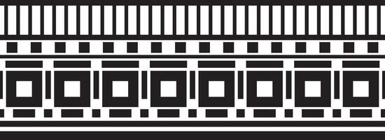 endless Assyrian black monochrome ornament. Seamless border, Mesopatamia frame. Pattern of ancient East. vector