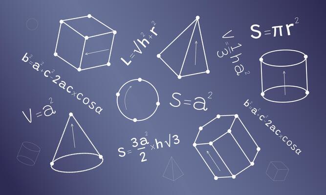 Geometric formulas and shapes background