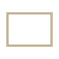 Rectangle gold frame. Isolated luxury rectangle golden border. Gold rectangle frame mockup design element. vector
